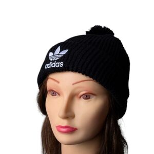 Adidas • Black Knit Beanie with Trefoil Logo